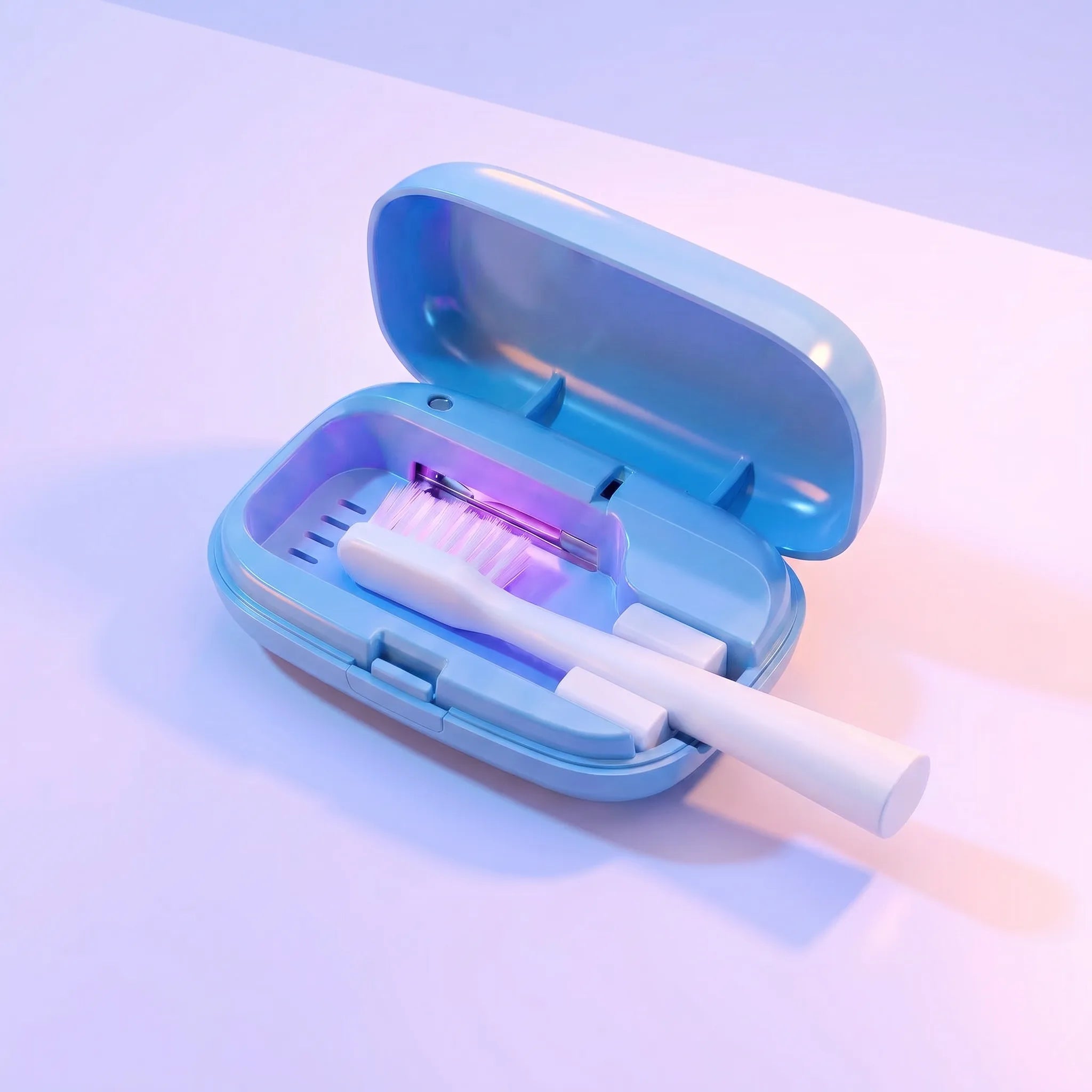 best portable mini travel uv toothbrush disinfector uvc travel case kawaii pastel blue