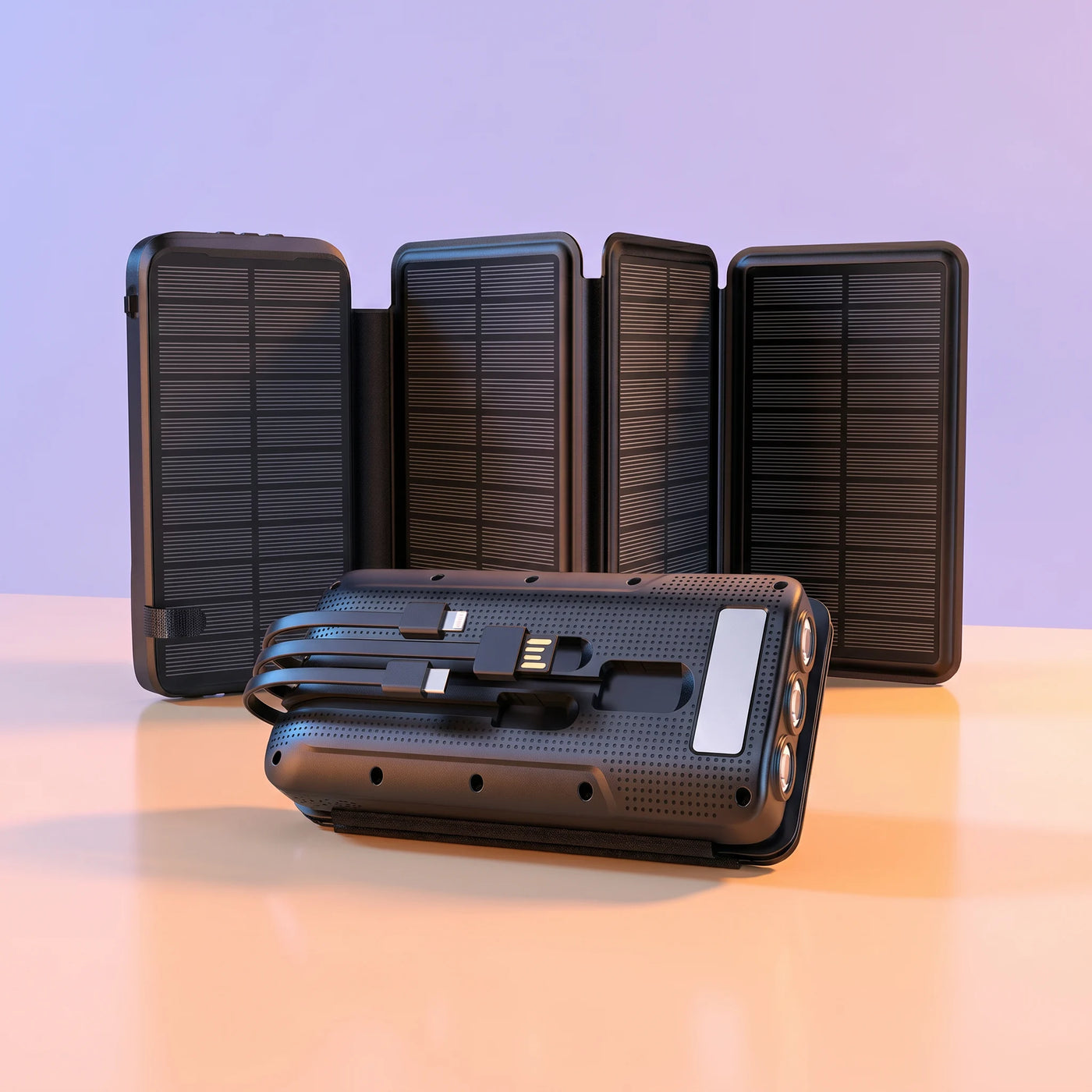 High Capacity 43800mAh Solar Power Bank with Wireless Charging